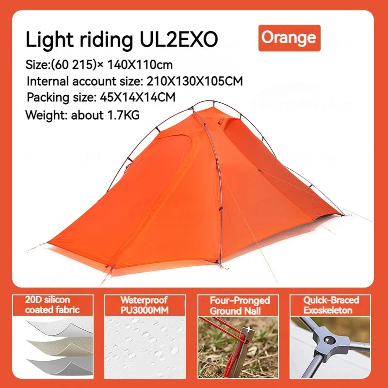 MOBI GARDEN UL 1/2 EXO Camping Hiking Tent 1-2 Person Ultralight 1.48KG/1.7KG Waterproof Rainproof Quick Open Winter Glamping