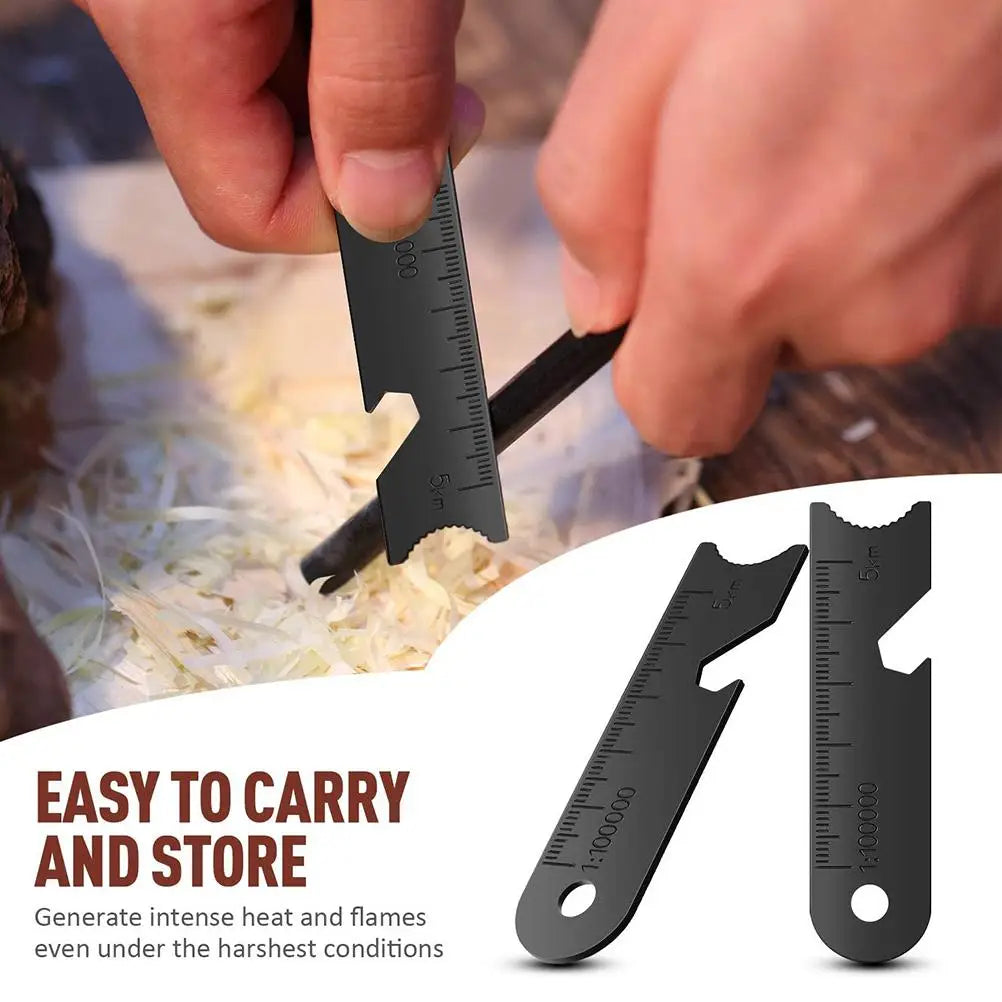 For Outdoor Camping Hiking Hunting Emergency Survival 10 Pcs Outdoor Flint Scraper Striker Flint Fire Starter