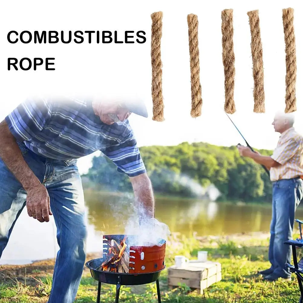 10/100pcs Fire Starter Rope Combustibles Rope Tinder Rope Survival Fire Starter Waterproof Wax Rope For Hiking Camping Tool Z0R3