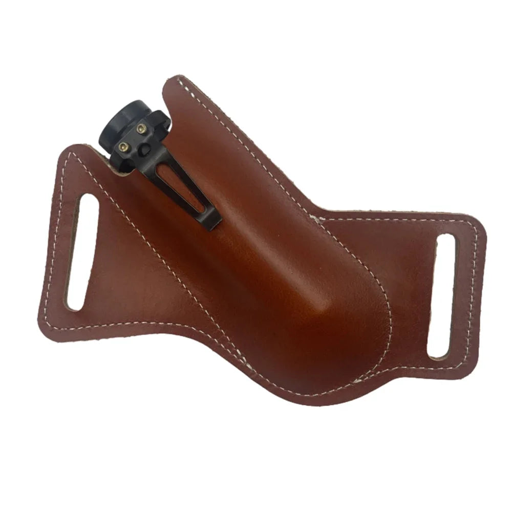 Sheath Holster Pocket Hunt Leather Sheath Holder Belt Loop Case Flashlight Case Fold Knife Tool Camp Outdoor Carry