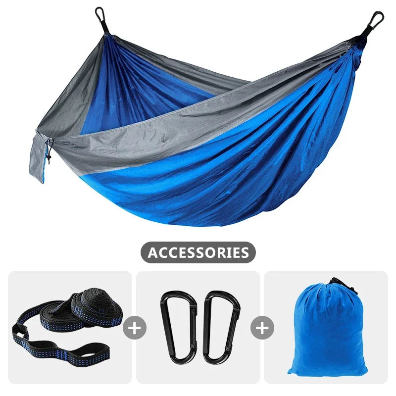 220x90cm Single Camping Hammock lightweight parachute Hammock with 2 Tree Strap  Indoor outdoor Adventure Beach Travel Hiking