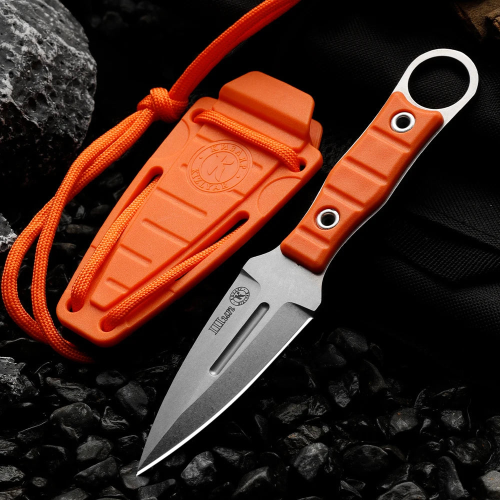 High hardness AUS-8 steel integrated sharp outdoor small straight knife wilderness survival knife high appearance small knife fr