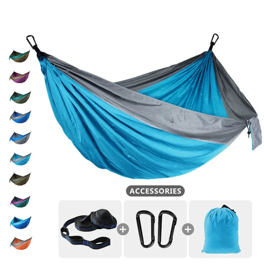 220x90cm Single Camping Hammock lightweight parachute Hammock with 2 Tree Strap  Indoor outdoor Adventure Beach Travel Hiking