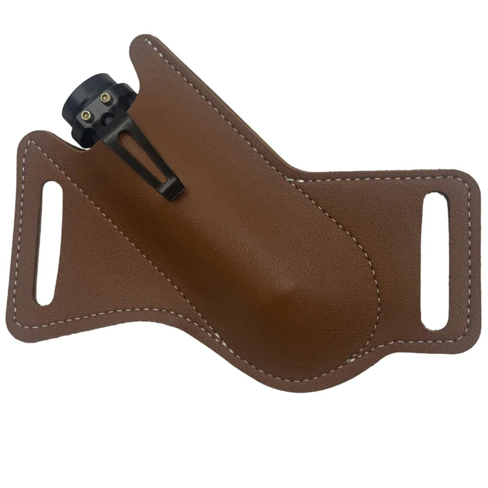 Sheath Holster Pocket Hunt Leather Sheath Holder Belt Loop Case Flashlight Case Fold Knife Tool Camp Outdoor Carry