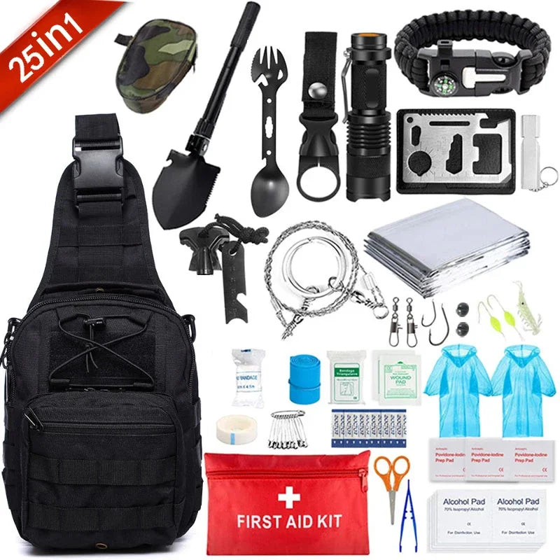 25 in 1 Multi-functional field first-aid and tool kit