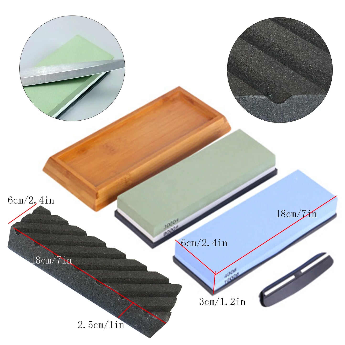 Rectangle White Corundum Knife Sharpening Stone Set Dual Grit 400/1000 3000/8000 Whetstone Kitchen Tool Outdoor Grindstone