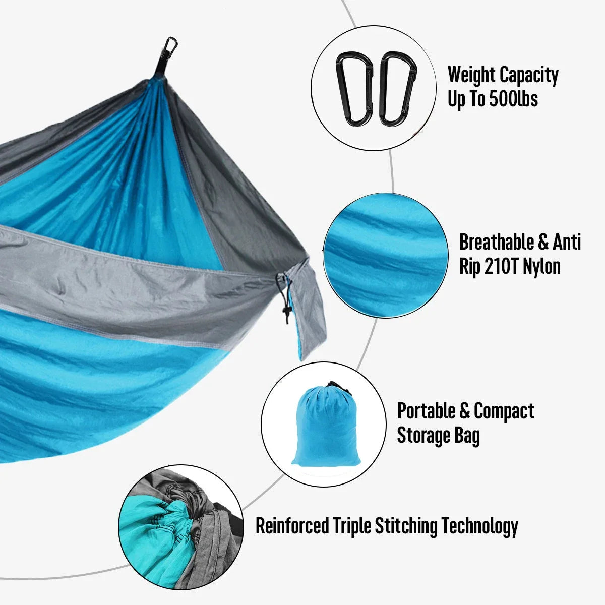 220x90cm Single Camping Hammock lightweight parachute Hammock with 2 Tree Strap  Indoor outdoor Adventure Beach Travel Hiking