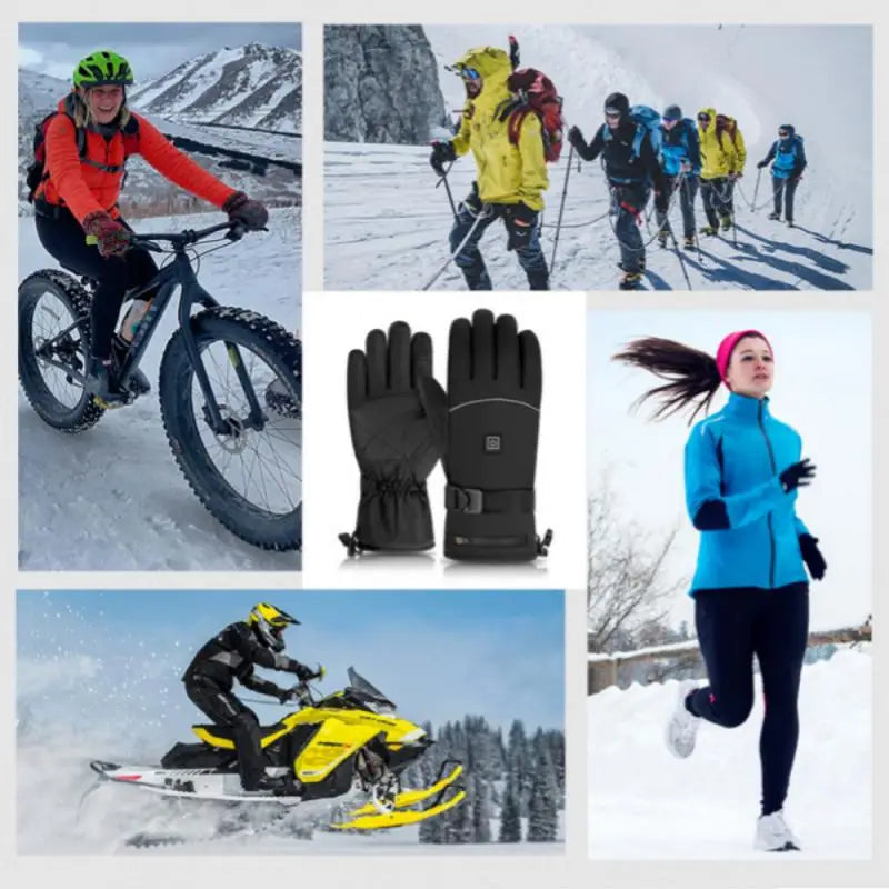 Electric Heated Gloves Winter Thermal Skiing Snowboarding Hunting Fishing Gloves Waterproof Heating Guantes Invierno Hombre 방한장갑