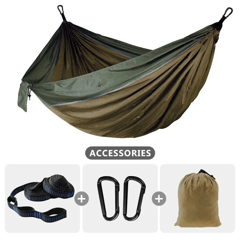 220x90cm Single Camping Hammock lightweight parachute Hammock with 2 Tree Strap  Indoor outdoor Adventure Beach Travel Hiking