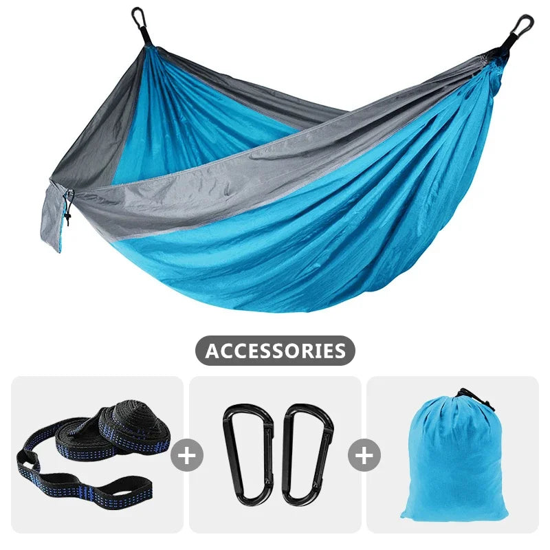 220x90cm Single Camping Hammock lightweight parachute Hammock with 2 Tree Strap  Indoor outdoor Adventure Beach Travel Hiking