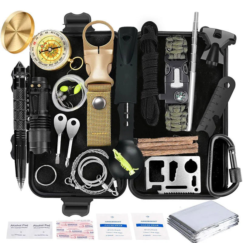 Outdoor Travel Equipment Survival Kit 20 in1 Multi-functional Field First-aid Kit Vehicle Camping Hiking Outdoor Supplies Tools