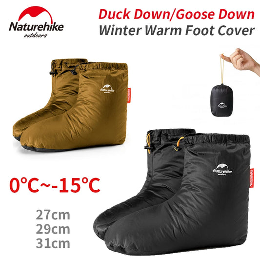 Naturehike Down Camp Shoes Duck Down Goose Down Foot Cover Winter Warm Ultralight Boots Windproof Waterproof Socks 0°C~-15°C