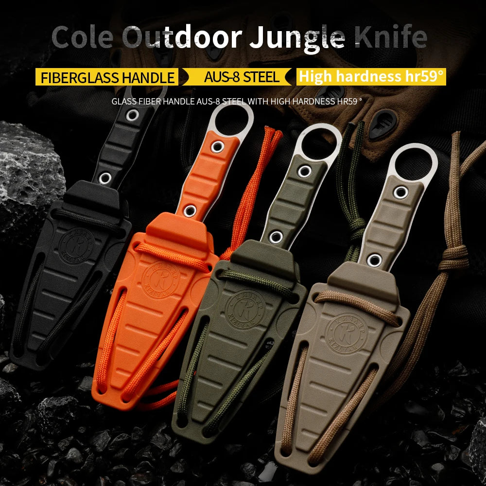 High hardness AUS-8 steel integrated sharp outdoor small straight knife wilderness survival knife high appearance small knife fr