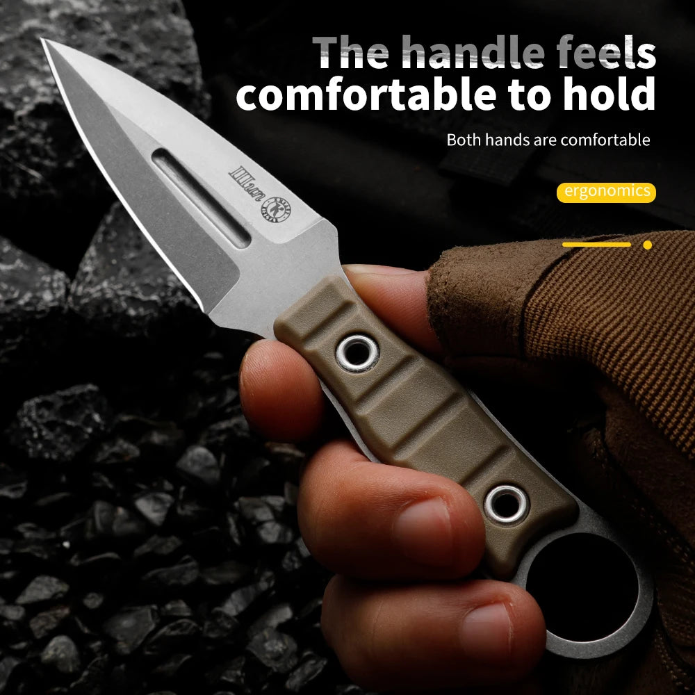 High hardness AUS-8 steel integrated sharp outdoor small straight knife wilderness survival knife high appearance small knife fr