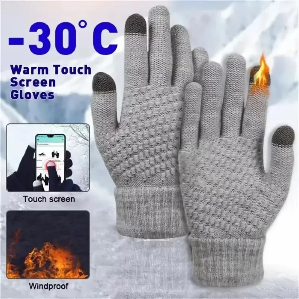 Wool Full Finger Outdoor Gloves (Touch screen compatible)