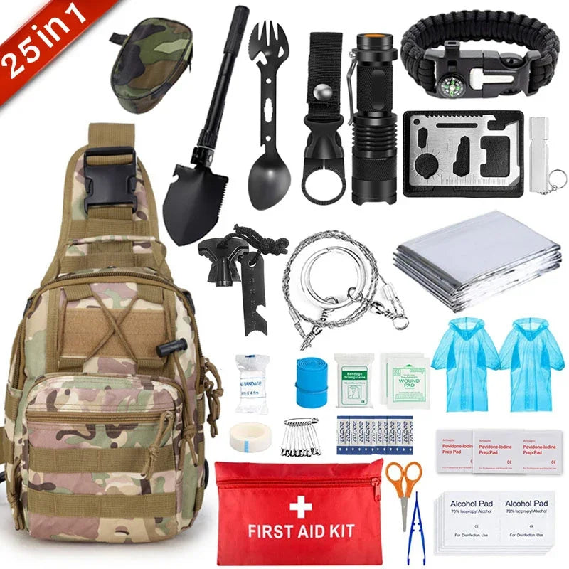 25 in 1 Multi-functional field first-aid and tool kit