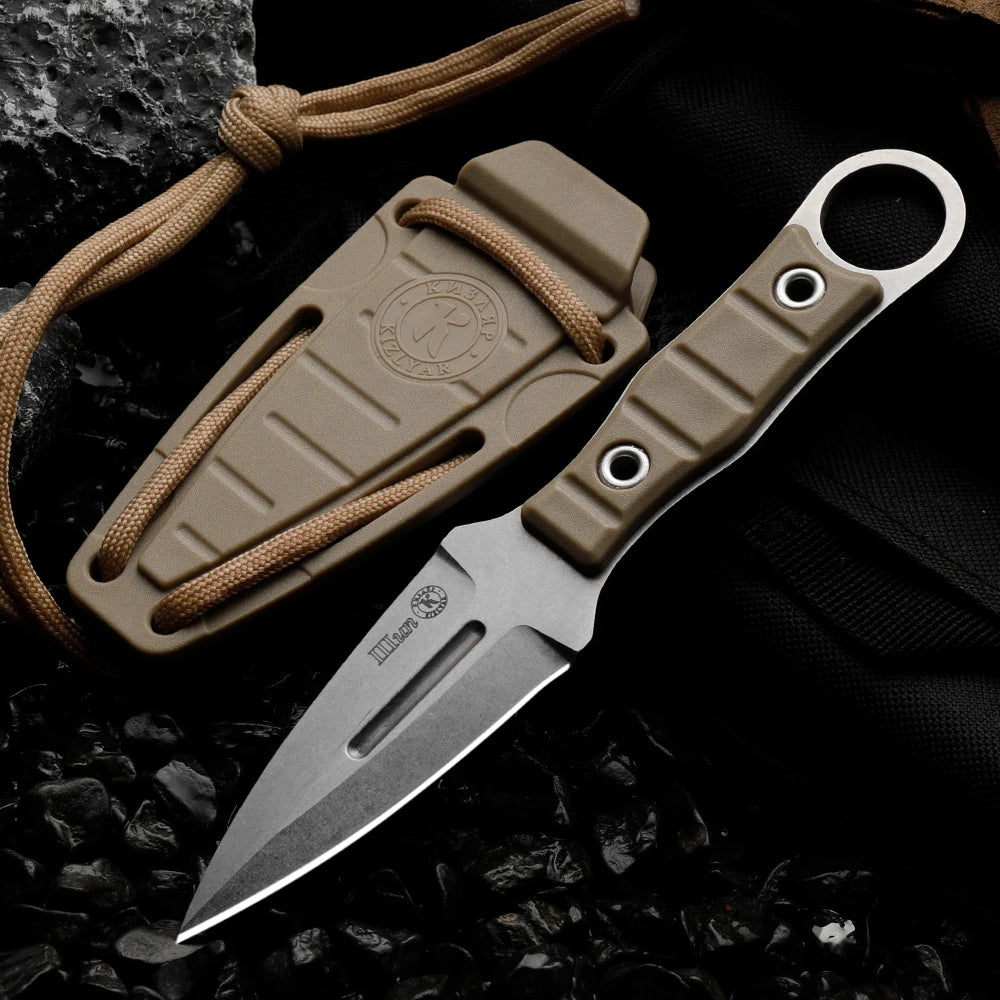 High hardness AUS-8 steel integrated sharp outdoor small straight knife wilderness survival knife high appearance small knife fr