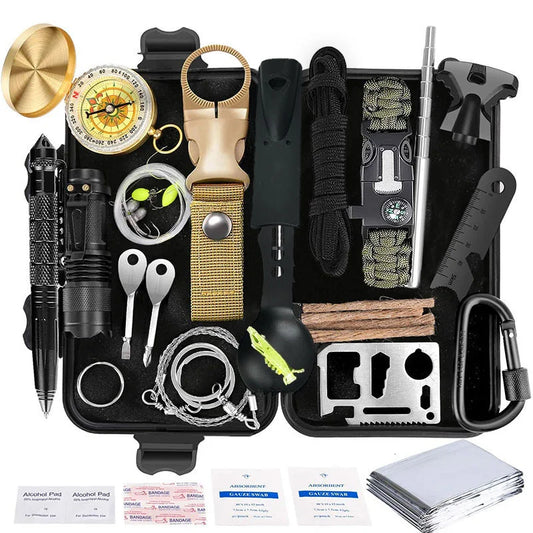 Outdoor Travel Equipment Survival Kit 20 in1 Multi-functional Field First-aid Kit Vehicle Camping Hiking Outdoor Supplies Tools