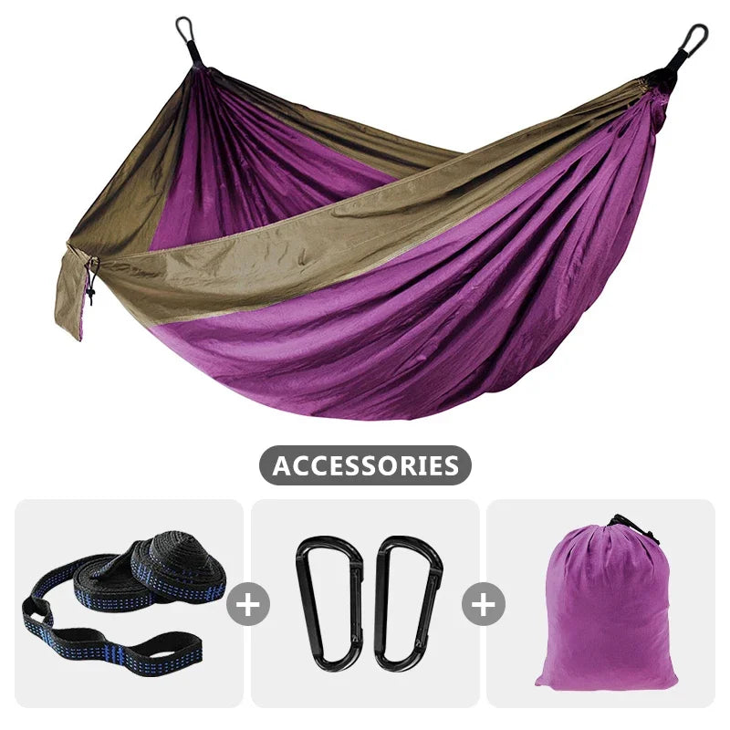 220x90cm Single Camping Hammock lightweight parachute Hammock with 2 Tree Strap  Indoor outdoor Adventure Beach Travel Hiking