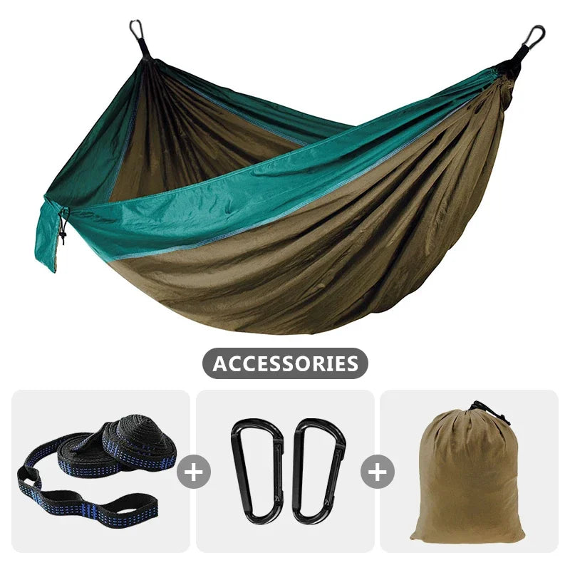 220x90cm Single Camping Hammock lightweight parachute Hammock with 2 Tree Strap  Indoor outdoor Adventure Beach Travel Hiking