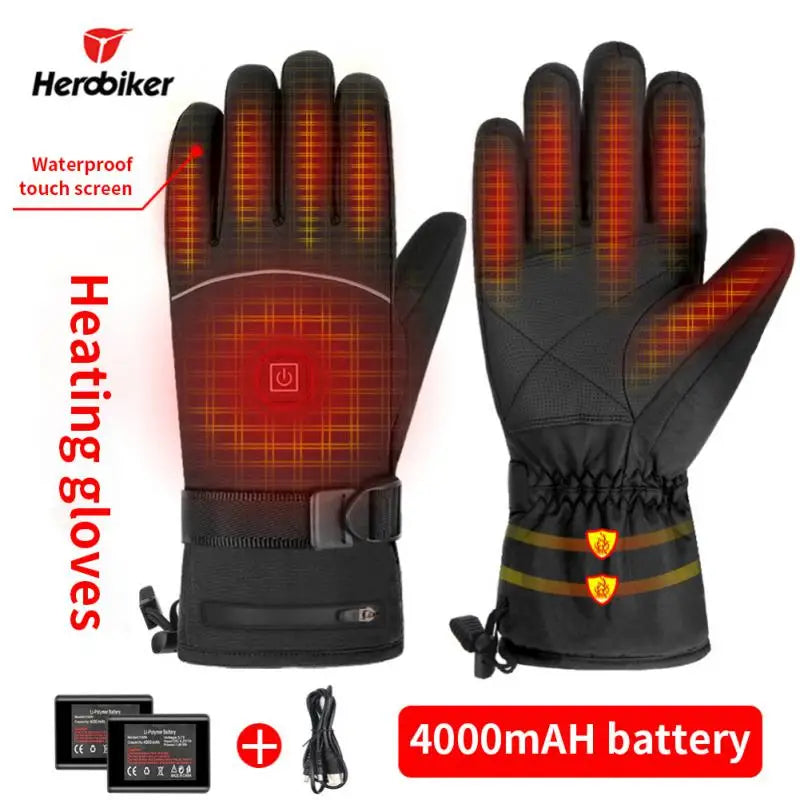 Electric Heated Gloves Winter Thermal Skiing Snowboarding Hunting Fishing Gloves Waterproof Heating Guantes Invierno Hombre 방한장갑