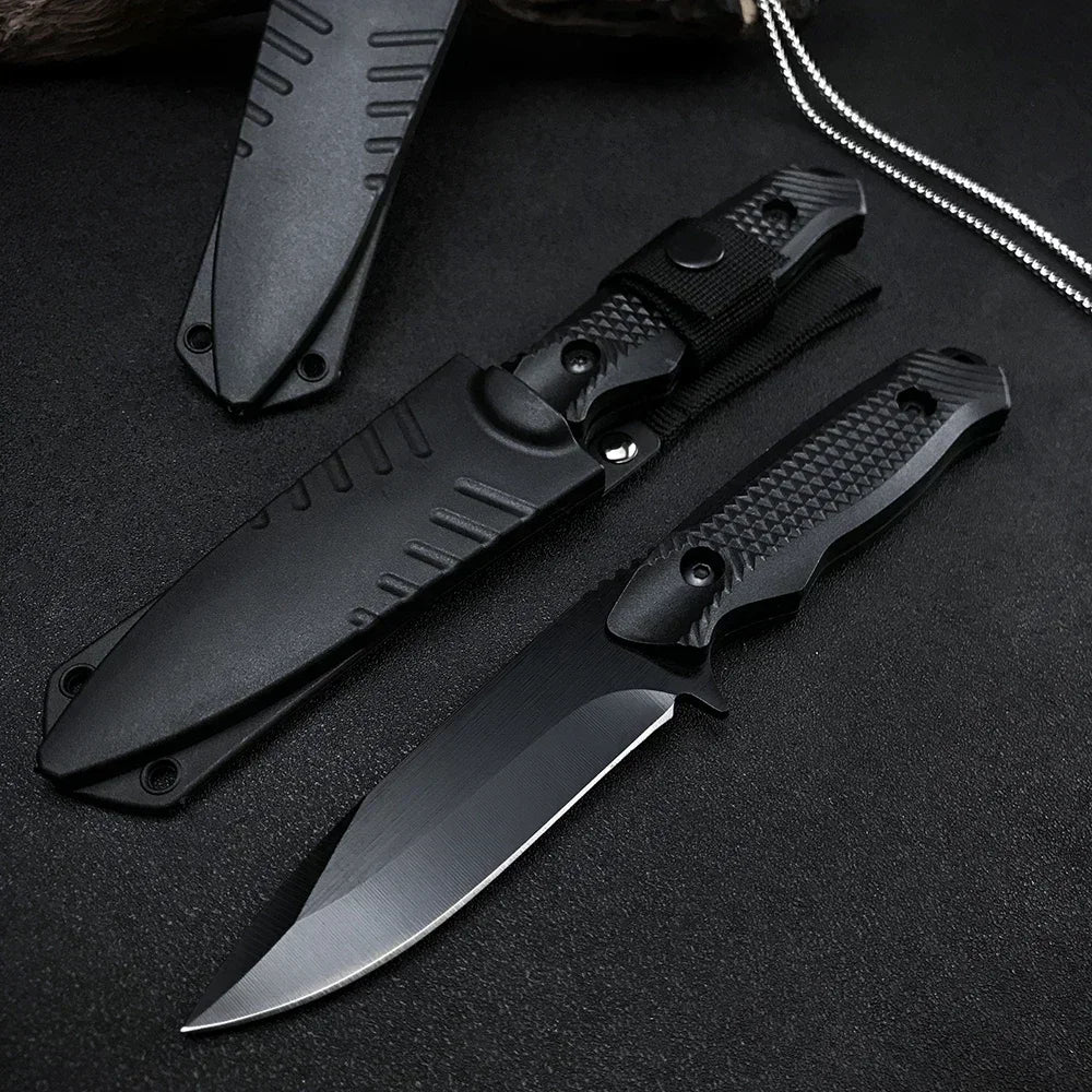 High hardness outdoor straight knife, Camping Survival Tactics Hunting self-defense Rescue EDC tool, ABS handle 5CR13MOV