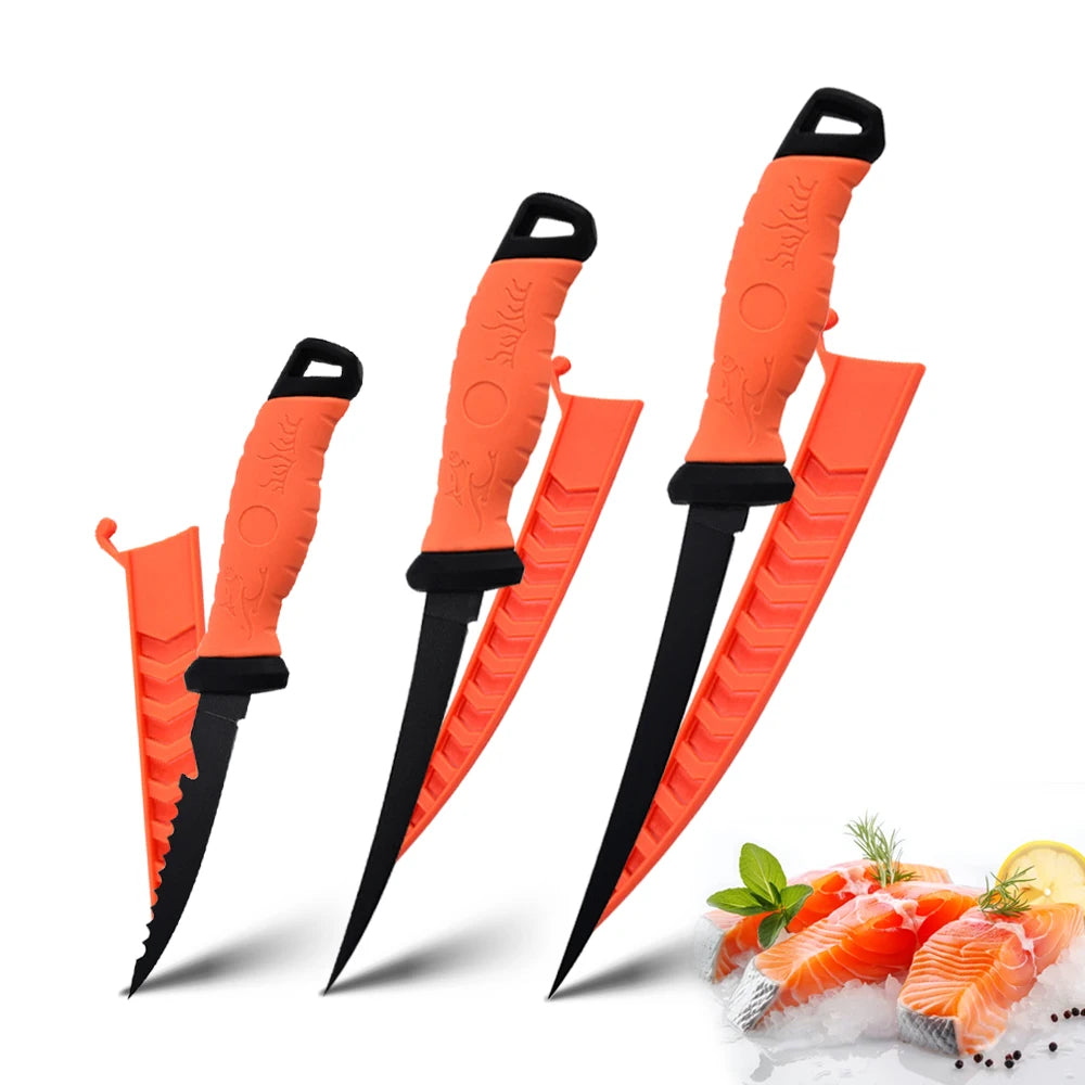 Fish Fillet Knife 5/6/7Inche Professional Fishing Fillet Knife Set Stainless Steel Blade in Corrosion Resistant Coating