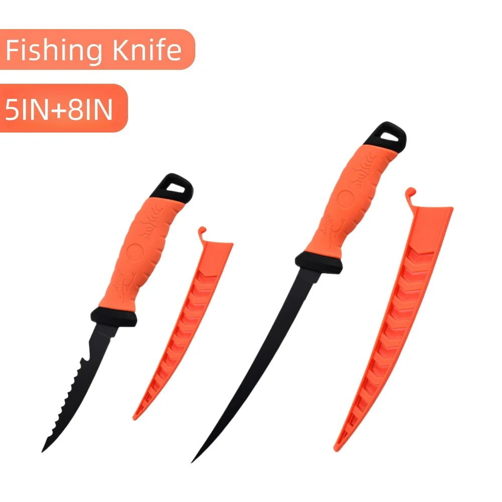 Fish Fillet Knife 5/6/7Inche Professional Fishing Fillet Knife Set Stainless Steel Blade in Corrosion Resistant Coating