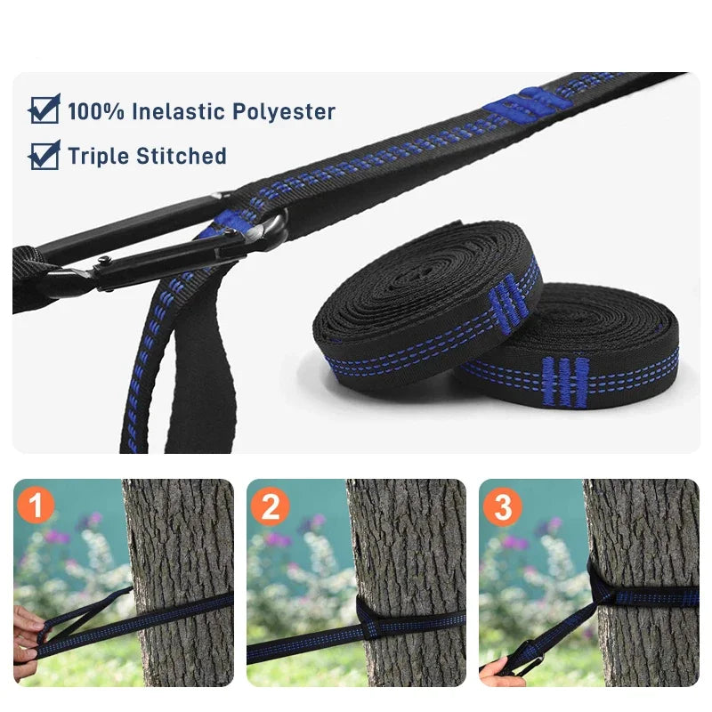 220x90cm Single Camping Hammock lightweight parachute Hammock with 2 Tree Strap  Indoor outdoor Adventure Beach Travel Hiking