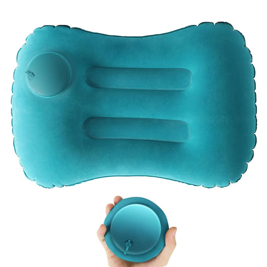 Portable Comfortable Inflatable Pillow, Camping Pillow, Pool Pillow, Ultra Soft Car Pillow for Neck and Lumbar Support